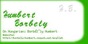 humbert borbely business card